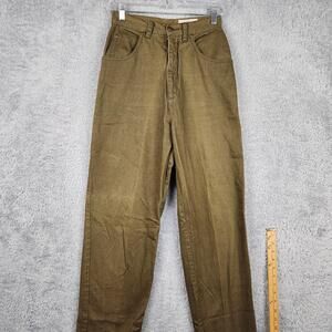 Vintage Tall Girl Jeans Womens 8 Tall Green High Rise Tapered Denim 80s 90s Boho